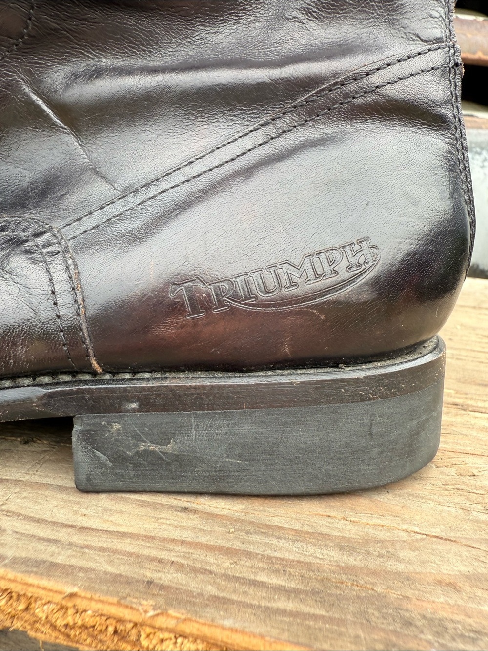 Paul Smith x Triumph Black Leather Motorcycle Buckle Boots Size 38.5 (8) - Picture 7 of 11